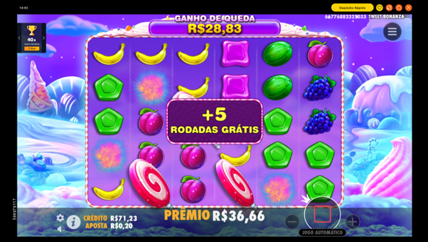 Reativa&ccedil;&atilde;o das rodadas gr&aacute;tis no Sweet Bonanza
